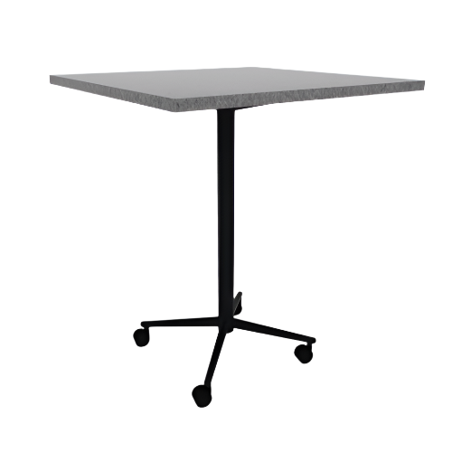 Vaux 36" Square Bar Table HPL Top with Square Edge Casters 42"H