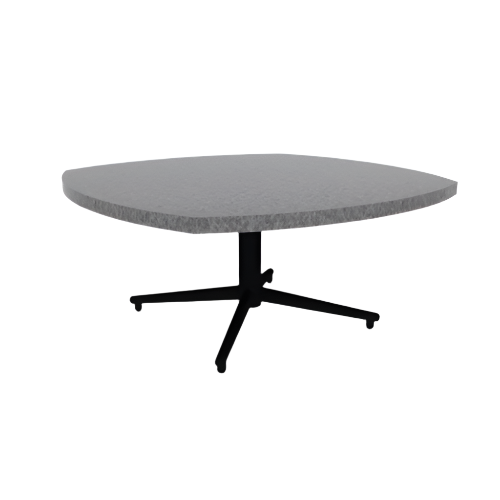 Vaux 36" Squircle Occassional Table HPL Top with Square Edge Glides 16"H