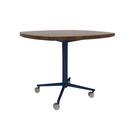 Vaux 36" Squircle Cafe Table HPL Top with Square Edge Casters 30"H
