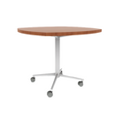 Vaux 36" Squircle Cafe Table HPL Top with Square Edge Casters 30"H