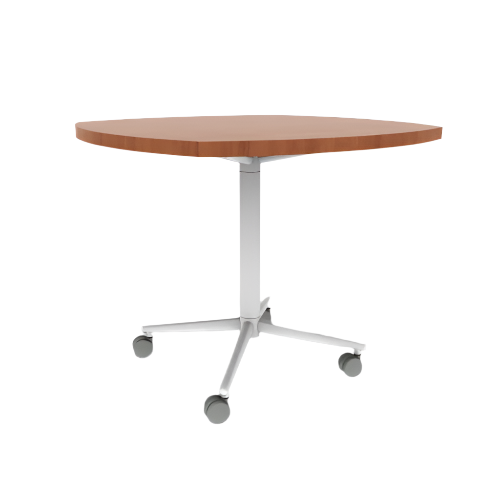 Vaux 36" Squircle Cafe Table HPL Top with Square Edge Casters 30"H