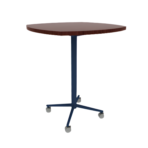 Vaux 36" Squircle Bar Table HPL Top with Square Edge Casters 42"H