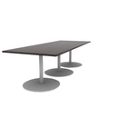Proof 42" x 108" Rectangle Pedestal Cafe Table with Round Base Set of 3 HPL Top