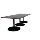 Proof 42" x 108" Rectangle Pedestal Cafe Table with Round Base Set of 3 HPL Top