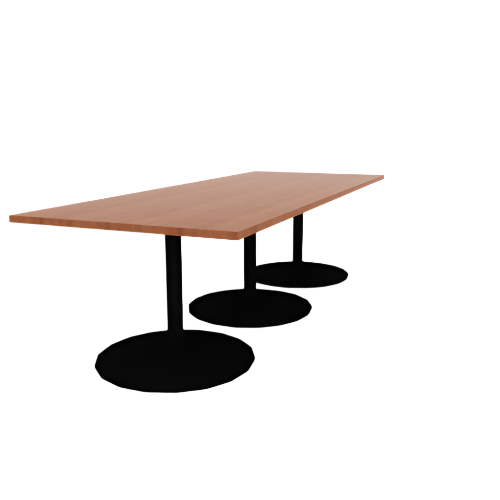 Proof 42" x 108" Rectangle Pedestal Cafe Table with Round Base Set of 3 HPL Top