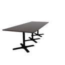 Proof 42" x 108" Rectangle Pedestal Cafe Table with X-Base Set of 3 HPL Top