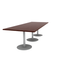 Proof 42" x 108" Rectangle Pedestal Cafe Table with Round Steel Base Set of 3 HPL Top