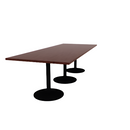 Proof 42" x 108" Rectangle Pedestal Cafe Table with Round Steel Base Set of 3 HPL Top