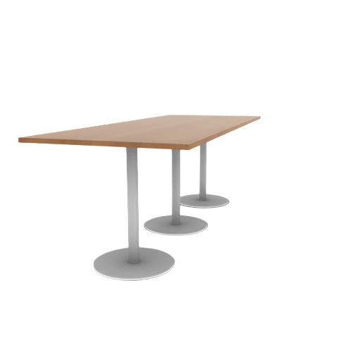 Proof 42" x 108" Rectangle Pedestal Counter Table with Round Steel Base Set of 3 HPL Top