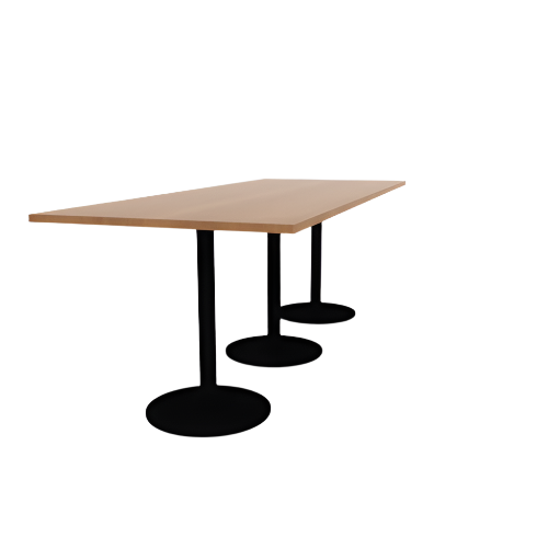 Proof 42" x 108" Rectangle Pedestal Counter Table with Round Steel Base Set of 3 HPL Top