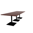 Proof 42" x 108" Rectangle Pedestal Cafe Table with Square Steel Base Set of 3 HPL Top