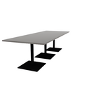 Proof 42" x 108" Rectangle Pedestal Cafe Table with Square Steel Base Set of 3 HPL Top