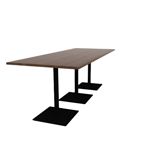 Proof 42" x 108" Rectangle Pedestal Counter Table with Square Steel Base Set of 3 HPL Top