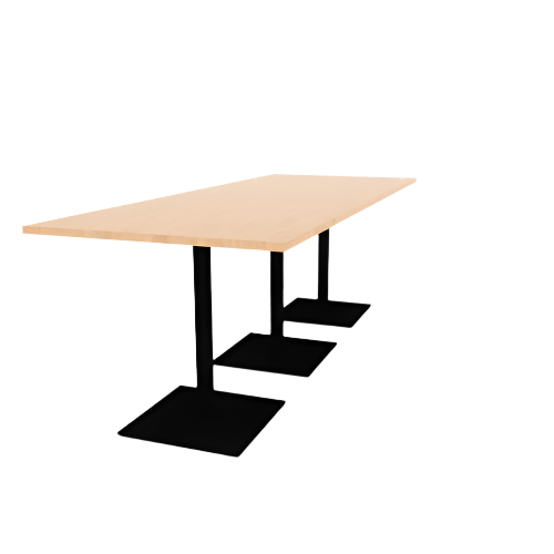 Proof 42" x 108" Rectangle Pedestal Counter Table with Square Steel Base Set of 3 HPL Top