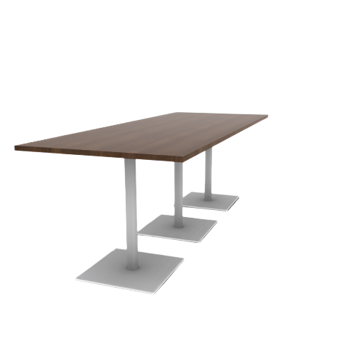 Proof 42" x 108" Rectangle Pedestal Counter Table with Square Steel Base Set of 3 HPL Top