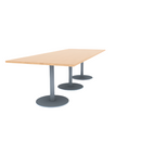 Proof 42" x 108" Rectangle Pedestal Cafe Table with Round Base Set of 3 Solid Wood Top