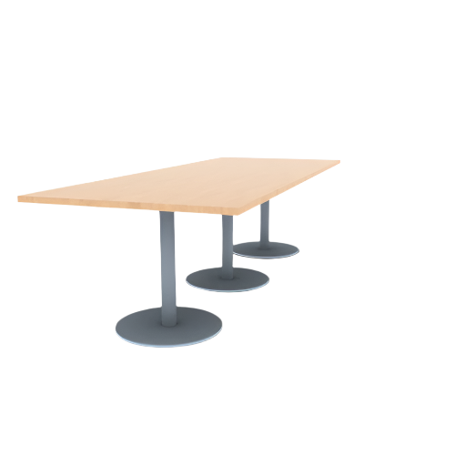 Proof 42" x 108" Rectangle Pedestal Cafe Table with Round Base Set of 3 Solid Wood Top
