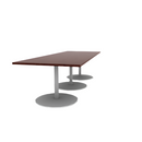 Proof 42" x 120" Rectangle Pedestal Cafe Table with Round Base Set of 3 HPL Top