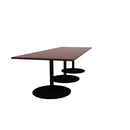 Proof 42" x 120" Rectangle Pedestal Cafe Table with Round Base Set of 3 HPL Top