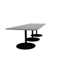 Proof 42" x 120" Rectangle Pedestal Cafe Table with Round Base Set of 3 HPL Top