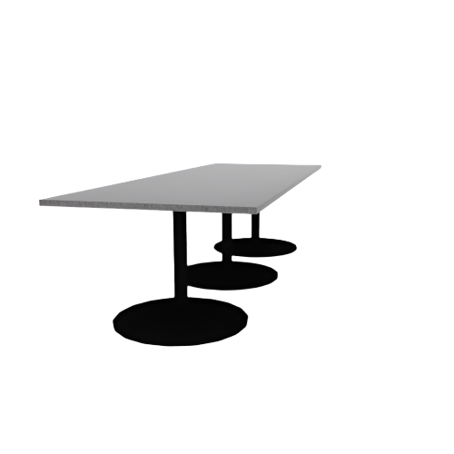 Proof 42" x 120" Rectangle Pedestal Cafe Table with Round Base Set of 3 HPL Top