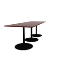 Proof 42" x 120" Rectangle Pedestal Counter Table with Round Base Set of 3 HPL Top