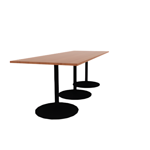 Proof 42" x 120" Rectangle Pedestal Counter Table with Round Base Set of 3 HPL Top