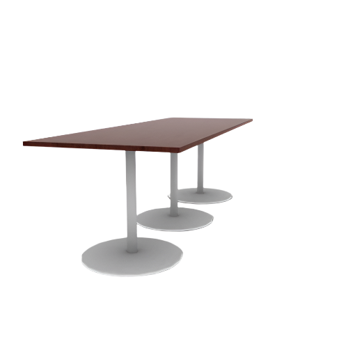 Proof 42" x 120" Rectangle Pedestal Counter Table with Round Base Set of 3 HPL Top