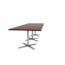 Proof 42" x 120" Rectangle Pedestal Cafe Table with X-Base set of 3 HPL Top