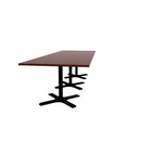 Proof 42" x 120" Rectangle Pedestal Cafe Table with X-Base set of 3 HPL Top