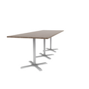 Proof 42" x 120" Rectangle Pedestal Counter Table with X-Base set of 3 HPL Top
