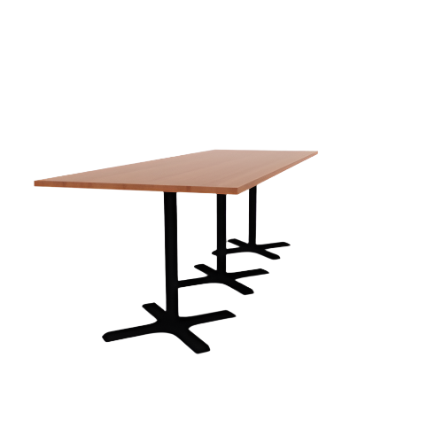 Proof 42" x 120" Rectangle Pedestal Counter Table with X-Base set of 3 HPL Top