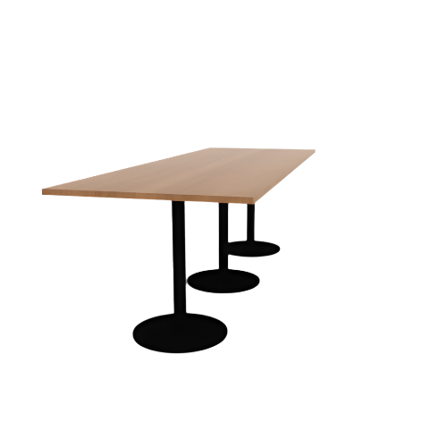 Proof 42" x 120" Rectangle Pedestal Counter Table with Round Steel Base Set of 3 HPL Top