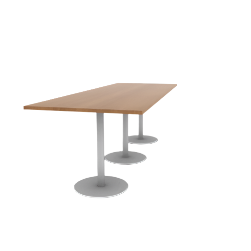 Proof 42" x 120" Rectangle Pedestal Counter Table with Round Steel Base Set of 3 HPL Top