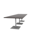 Proof 42" x 120" Rectangle Pedestal Cafe Table with Square Steel Base Set of 3 HPL Top