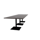 Proof 42" x 120" Rectangle Pedestal Cafe Table with Square Steel Base Set of 3 HPL Top