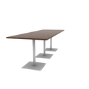 Proof 42" x 120" Rectangle Pedestal Counter Table with Square Steel Base Set of 3 HPL Top