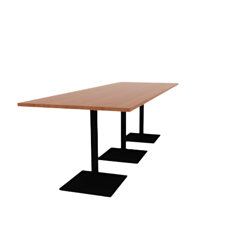 Proof 42" x 120" Rectangle Pedestal Counter Table with Square Steel Base Set of 3 HPL Top