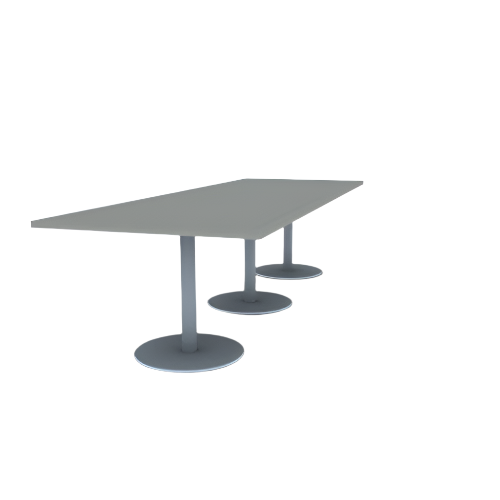 Proof 42" x 120" Rectangle Pedestal Cafe Table with Round Stainless Steel Base Set of 3 HPL Top