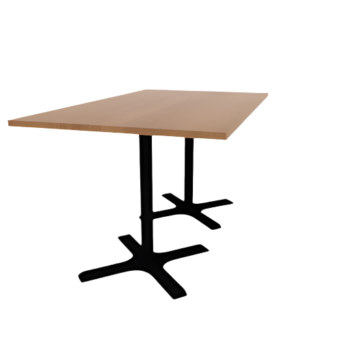 Proof 42" x 72" Rectangle Pedestal Counter Table with X-Base Pair HPL Top