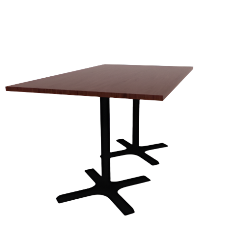 Proof 42" x 72" Rectangle Pedestal Counter Table with X-Base Pair HPL Top