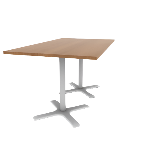 Proof 42" x 72" Rectangle Pedestal Counter Table with X-Base Pair HPL Top