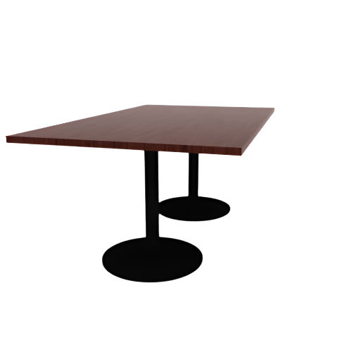 Proof 42" x 72" Rectangle Pedestal Cafe Table with Round Steel Base Pair HPL Top