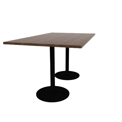 Proof 42" x 72" Rectangle Pedestal Counter Table with Round Steel Base Pair HPL Top