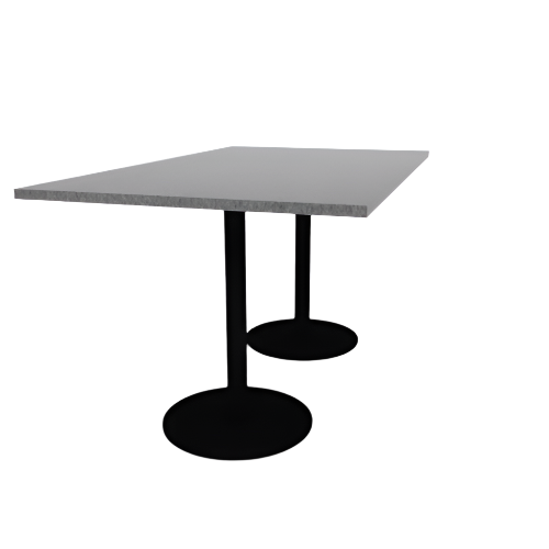 Proof 42" x 72" Rectangle Pedestal Counter Table with Round Steel Base Pair HPL Top