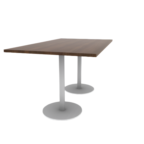 Proof 42" x 72" Rectangle Pedestal Counter Table with Round Steel Base Pair HPL Top