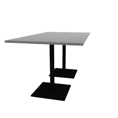 Proof 42" x 72" Rectangle Pedestal Counter Table with Square Steel Base Pair HPL Top