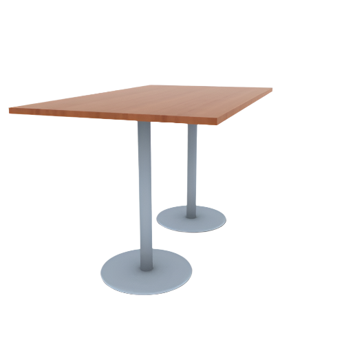 Proof 42" x 72" Rectangle Pedestal Counter Table with Round Stainless Steel Base Pair HPL Top