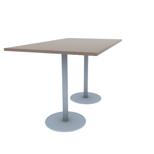 Proof 42" x 72" Rectangle Pedestal Counter Table with Round Stainless Steel Base Pair HPL Top