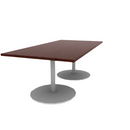 Proof 42" x 84" Rectangle Pedestal Cafe Table with Round Base Pair HPL Top
